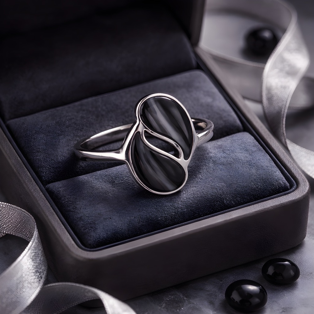 Yin Yang Wampum Quahog 925 Silver ring